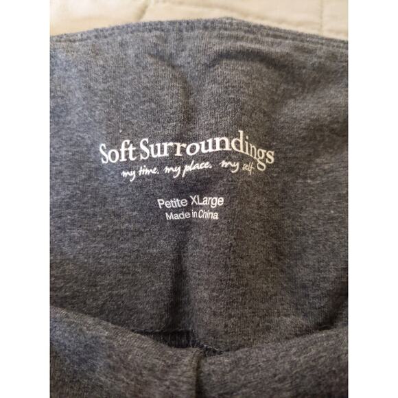 Soft Surroundings Women's Petite XL Gray Pull On Leggings Capri Elastic EUC - Picture 2 of 6